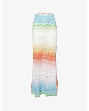 Missoni Gradient Raschel-Knit Maxi Skirt - Blue