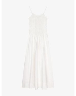 OMNES Paulina Smocked Cotton-Poplin Maxi Dress - White