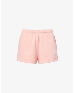 Sporty & Rich Relaxed-Fit Lounge Cotton-Blend Shorts - Pink