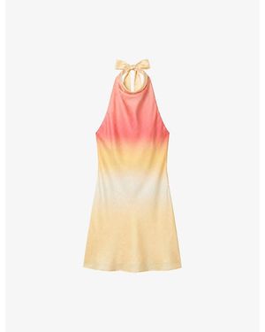 OMNES Luzia Ombre Print Satin Mini Dress - Pink