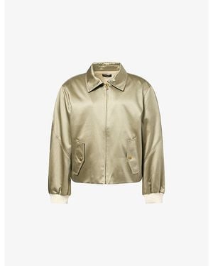 Willy Chavarria Opera Satin Bomber Jacket - Natural