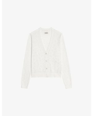 Zadig & Voltaire Manala Pointelle Cotton Cardigan - White