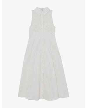 knee length dresses for ladies Clarice Linen Midi Dress in Cream