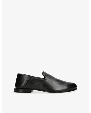 Givenchy Label Leather Loafers - Black