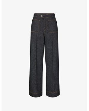 Soeur Harry Straight-Leg High-Rise Stretch-Denim Jeans - Blue