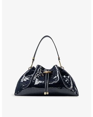 Jimmy Choo Cinch Medium Croc-Embossed Leather Handbag - Blue