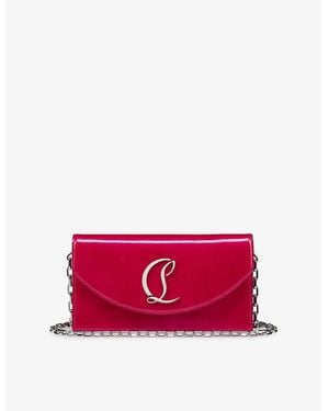 Christian Louboutin Loubi54 Patent-Leather Clutch Bag - Red
