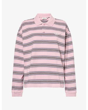 Carhartt Bronson Long-Sleeve Cotton-Jersey Polo Shirt - Pink