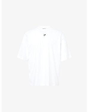 GYMSHARK Rest Day Essentials Boxy-Fit Cotton T-Shirt - White
