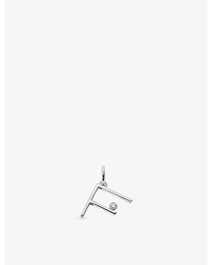 Monica Vinader Initial F Solitaire Lab-Grown Diamond And Sterling Pendant Charm - White