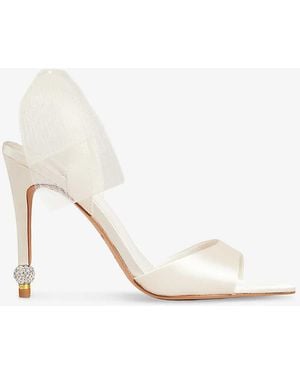 Ted Baker Harinaa Organza-bow Satin Sandals - White