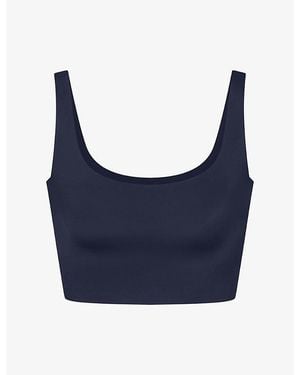 NikeSKIMS Shine Scoop-Neck Bra Top - Blue