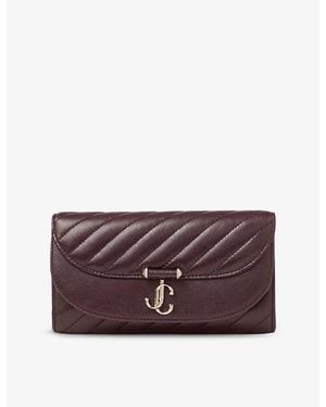 Jimmy Choo Curve Quilted Leather Wallet-On-Chain - Purple