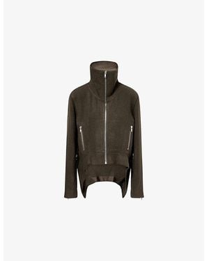 Rick Owens Exploder Funnel-Neck Wool Jacket - Multicolour