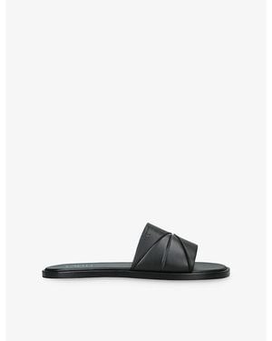 Loewe Origami Leather Slides - Black