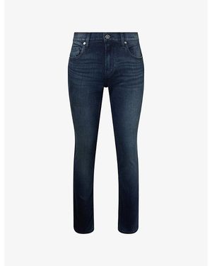 PAIGE Federal Straight-Leg Slim-Fit Stretch-Denim Jeans - Blue