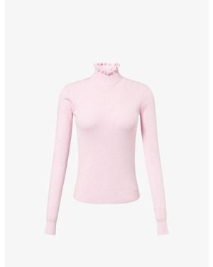 CORDOVA Kitz Frilled-Neck Merino Wool-Blend Jumper - Pink