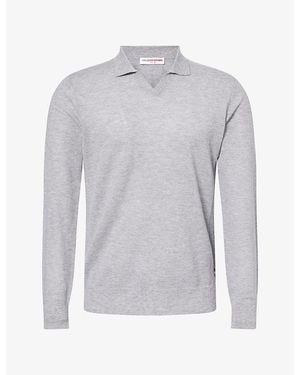 Orlebar Brown Bresson Knitted Cashmere Polo - Grey