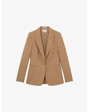 Reiss Jade Single-Breasted Stretch-Woven Blazer - Natural