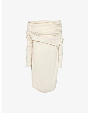 Entire studios Bound Draped Stretch-Cotton Top - Natural