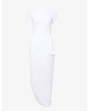 Jacquemus The Sole Asymmetric Jersey Midi Dress - White