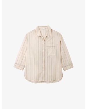 The White Company Relaxed-Fit Striped Cotton-Poplin Pyjama Shirt - Natural