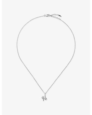Missoma Curly Molten Mini Initial H-Plated Sterling- Necklace - Metallic
