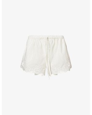 SIR. Klara Drawstring Cotton Mini Shorts - White