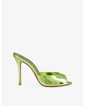 Christian Louboutin Me Dolly 100 Leather Heeled Mules - Green