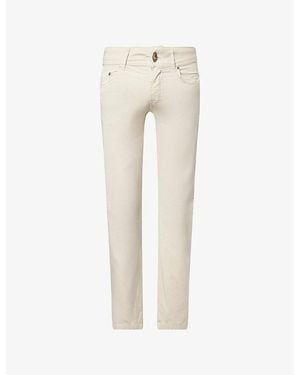 Corneliani Straight-Leg Cotton-Blend Chinos - Natural