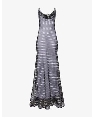Rat & Boa Gisele Polka-Dot Print Silk Maxi Dress - Purple