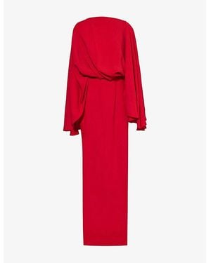 ‎Taller Marmo Eolia Boat-Neckline Crepe Maxi Dress - Red