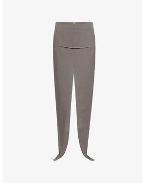 Rick Owens Sliced Wool Maxi Skirt - Gray