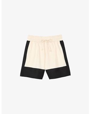 Sandro Slip-Pocket Straight-Leg Regular-Fit Linen-Blend Shorts - Natural