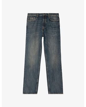 The Kooples Faded-Wash Straight-Leg Denim Jeans - Blue