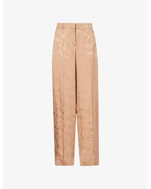 Stella McCartney Cloud Straight-Leg Silk-Blend Trousers - Natural