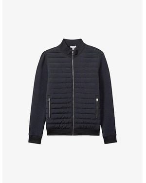 Reiss Freddie Hybrid Regular-Fit Quilted Cotton Jacket - Blue