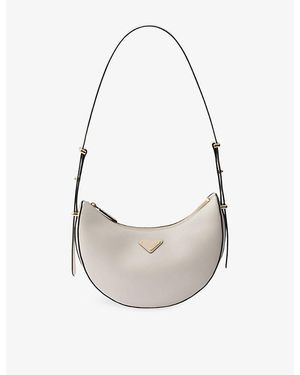 Prada Arqué Small Leather Shoulder Bag - White