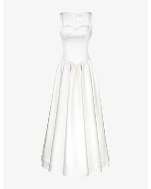 House Of Cb Giorgina Sweetheart-Neck Satin Bridal Gown - White