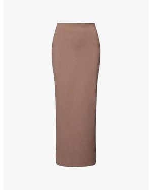 Odd Muse Straight-Cut Column Compact-Jersey Maxi Skirt - Brown