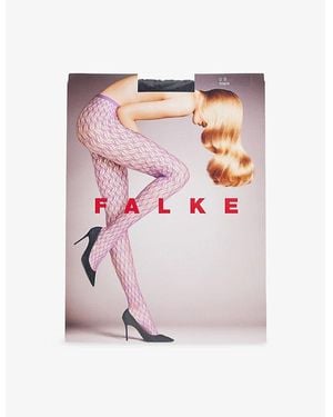 FALKE Fluid Fashion Stretch-Woven Tights - Pink