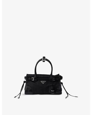 Prada Bonnie Small Re-Nylon And Leather Top Handle Bag - Black