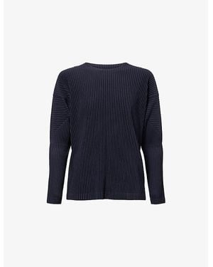 Homme Plissé Issey Miyake Basics Long-Sleeve Knit Top - Blue
