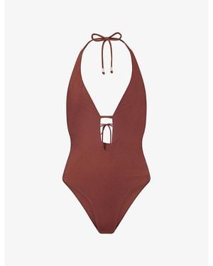 WE Are Tala Halter-Neck Tie-Back Swimsuit - Red