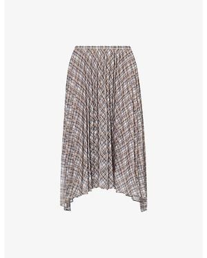 Acne Studios Ibo Check-Print Woven Midi Skirt - Brown