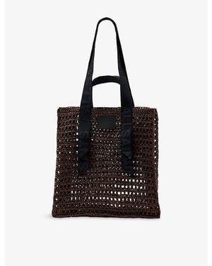 AllSaints Lullah Raffia Tote Bag - Black
