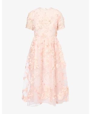 Huishan Zhang Carolina Floral Silk Midi Dress - Pink