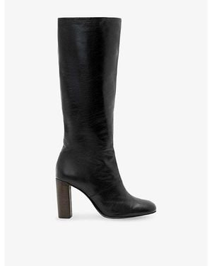 AllSaints Marisa Heeled Leather Knee-High Boots - Black