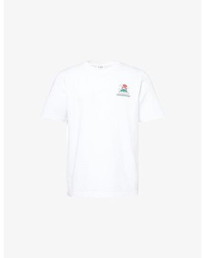 CASABLANCA Brand-Print Cotton-Jersey T-Shirt - White