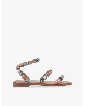 Steve Madden Tawnie Crystal-Embellished Sandals - White